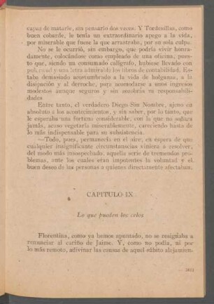 Capítulo IX - Lo que pueden los celos