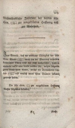 Wissenschaftliche Institute der beyden sehr ehrw. zur neugekrönten Hoffnung und zur Wahrheit