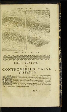 Liber Tertius. De Controversiis Calvinistarum.