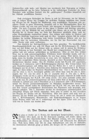 13. Vor Verdun und an der Maas.