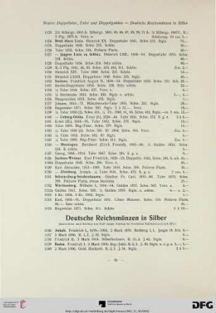 Deutsche Reichsmünzen in Silber (Nr. 1156-1380f)