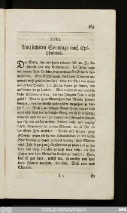 XVIII. Am sechsten Sonntage nach Epiphanias.