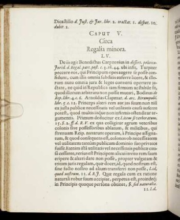 Caput V. Circa Regalia minora.