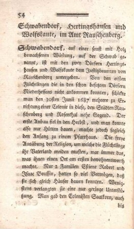 Schwabendorf, Hertingshausen und Wolfslaute, im Amt Rauschenberg.