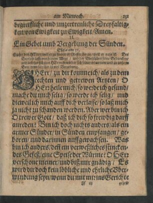 II. Ein Gebet umb Vergebung der Sünden.