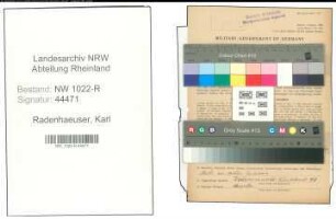 Entnazifizierung Karl Radenhaeuser , geb. 21.01.1887 (Bahnwart)