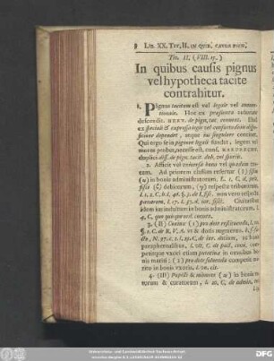 Tit. II. (VIII. 15.) In quibus causis pignus vel hypotheca tacite contrahitur.