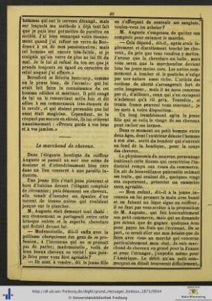 Le machand de cheveux.