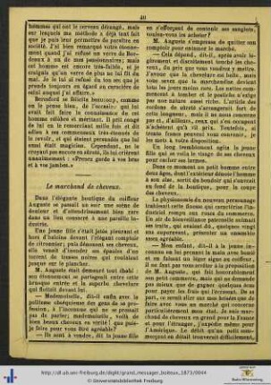 Le machand de cheveux.