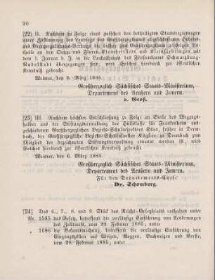 23. Ministerial-Bekanntmachung, Wechsel in den Personialien der Stiftungsverwaltung der Hülfskasse für Frankenheim betreffend