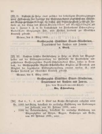 23. Ministerial-Bekanntmachung, Wechsel in den Personialien der Stiftungsverwaltung der Hülfskasse für Frankenheim betreffend
