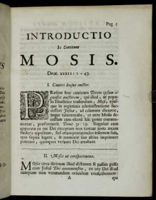 Introductio In Canticum Mosis.