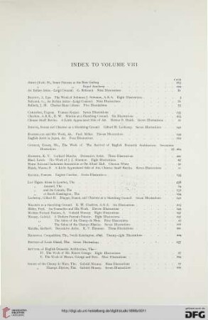 Index to volume VIII