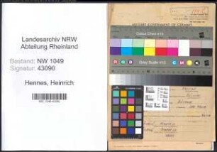 Entnazifizierung Heinrich Hennes , geb. 11.05.1913 (Glaser)