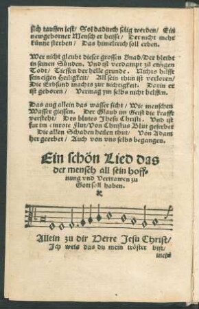 Ein schön Lied das || der mensch all sein hoff=||nung vnd Vertrawen zu || Gott soll haben. ||
