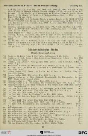 Niedersächsische Städte (Nr. 781-1090)