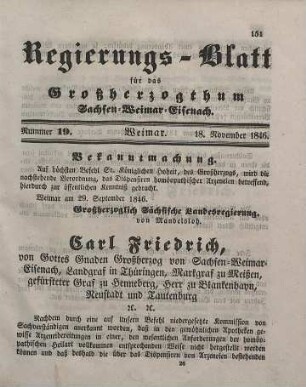 Nr. 19 : 18. November 1846
