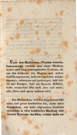 Über das Blutbrechen : Inaug.-Diss.