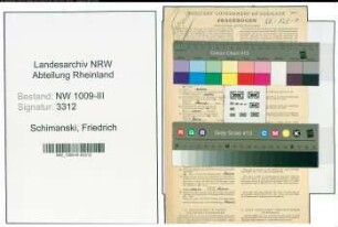 Entnazifizierung Friedrich Schimanski , geb. 24.03.1903 (Zollinspektor)