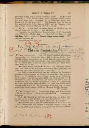 Türkische Handschriften. [8° Cod. Ms. turc. 1 Cim. - Cod. Ms. turc. 44 ff.]