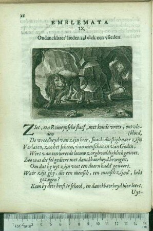 Emblemata IX. Ondanckbaer' lieden zal eck een vlieden.