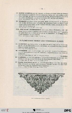 P) Florentiner Brokat und Venezianer Gläser. (Nr. 379-382)