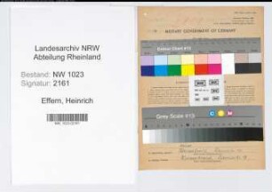 Entnazifizierung Heinrich Effern , geb. 25.05.1904 (Verwaltungsangestellter)