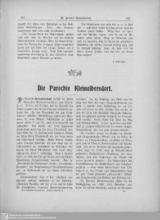 Die Parochie Kleinolbersdorf