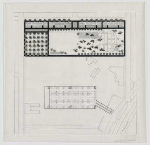 Wettbewerb Parkanlage in der Südlichen Friedrichstadt, Block 20 und Block 606/ Besselpark (nicht realisiert) – Grundriss. Berlin-Kreuzberg, Besselpark