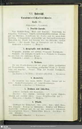 VI. Unterricht