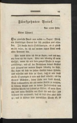Fünfzehnter Brief.