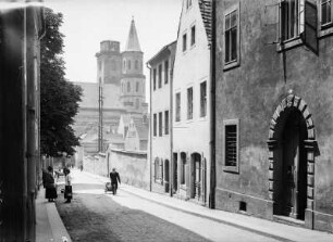 Zittau, Johanneskirche von Norden : Zittau, Rektorgasse und Pfarrgasse. Blick von Norden auf die Johanneskirche