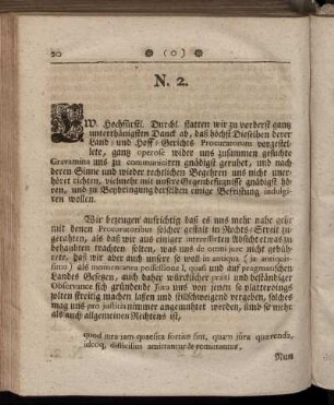 II. Die bey dem Land- und Hoff-Gericht Advocatorum immatriculatorum Gegen-Reprӕsentation.