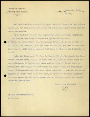 Bericht des ersten Sekretars an das General-Sekretariat