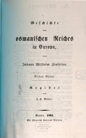 Geschichte des osmanischen Reiches in Europa, 8. Register