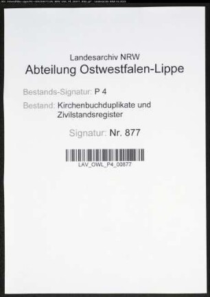 Kirchenbuchduplikate der katholischen Gemeinde (G 1874). (Gemeinde: Bochum, katholische Gemeinde Stadt und Land (getrennt))