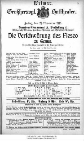 Die Verschwörung des Fiesco zu Genua