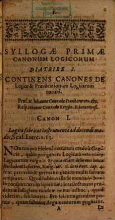 Decas Diatribarum logicarum