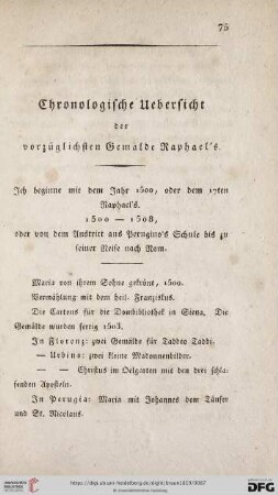 Chronologische Uebersicht der vorzüglichen Gemälde Raphaels