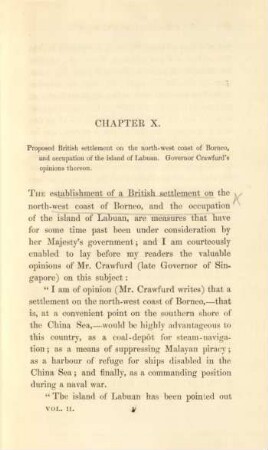 Chapter X. Proposed British settlement on the north-west coast of Borneo, and occupation of the island of Labuan. ...