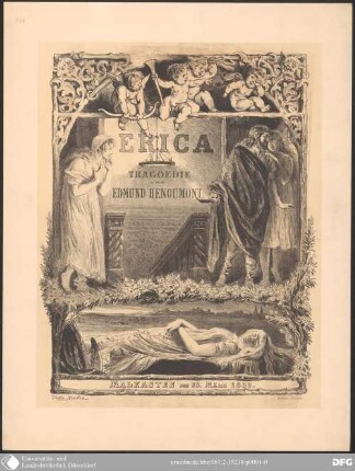 Erica : Tragödie ; Malkasten, den 28. März 1882 ; [Malkasten-Tragödie in fünf Aufzügen]