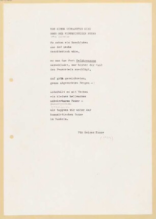 Heinz Piontek (1925-2003) Nachlass: Von einem gebrannten Kind und seinem widersinnigen Feuer - BSB Ana 465 A.1.60