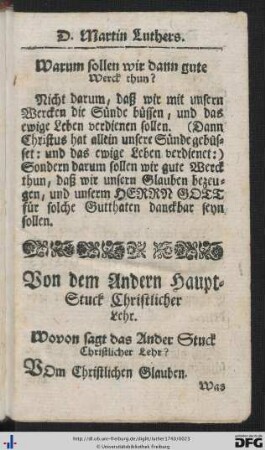 Von dem Andern Haupt-Stuck Christlicher Lehr.