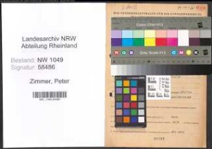 Entnazifizierung Peter Zimmer , geb. 15.09.1904 (Arbeiter)