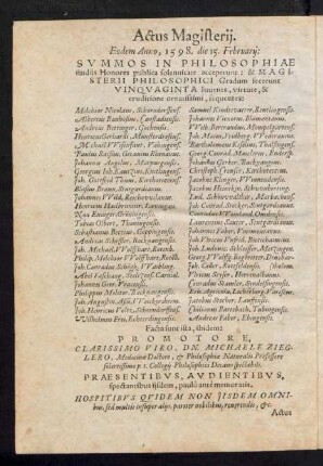 Actus Magisterii.