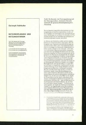 Nutzungsplanung und Nutzungsstudium