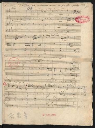 Quartette; fl, vl vla, vlc; d-Moll; HilR WoO 35,1