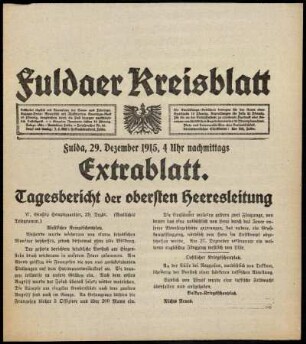 Ausgabe vom Mittwoch, den 29. Dezember 1915.