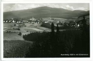 Eibenstock. Blick auf Eibenstock und den Auersberg