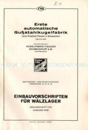 Einbauvorschriften für Wälzlager